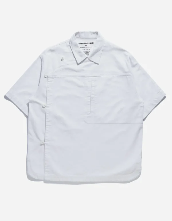 Maharishi Shirts*4512 Asym Monk Shirt White