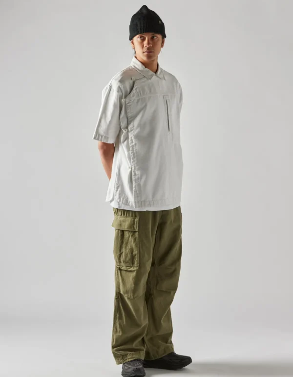 Maharishi Shirts*4512 Asym Monk Shirt White