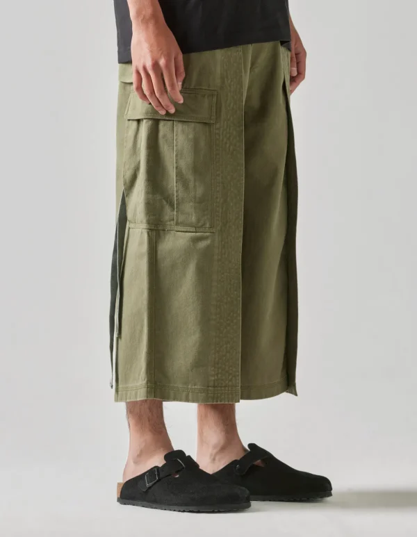 Maharishi Cargo Pants*4511 Cropped U.S. Hakama Track Pants Olive Og-107F