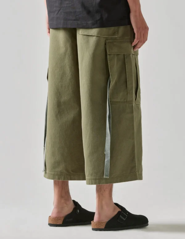 Maharishi Cargo Pants*4511 Cropped U.S. Hakama Track Pants Olive Og-107F