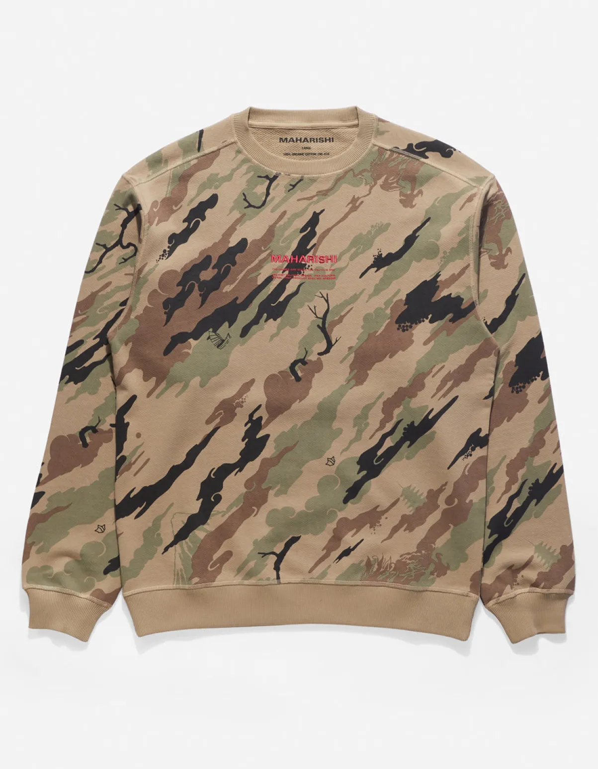 Maharishi Crew Sweats*4598 Dpm:Bonsai Forest Miltype Embroidered Crew Sweat Woodland