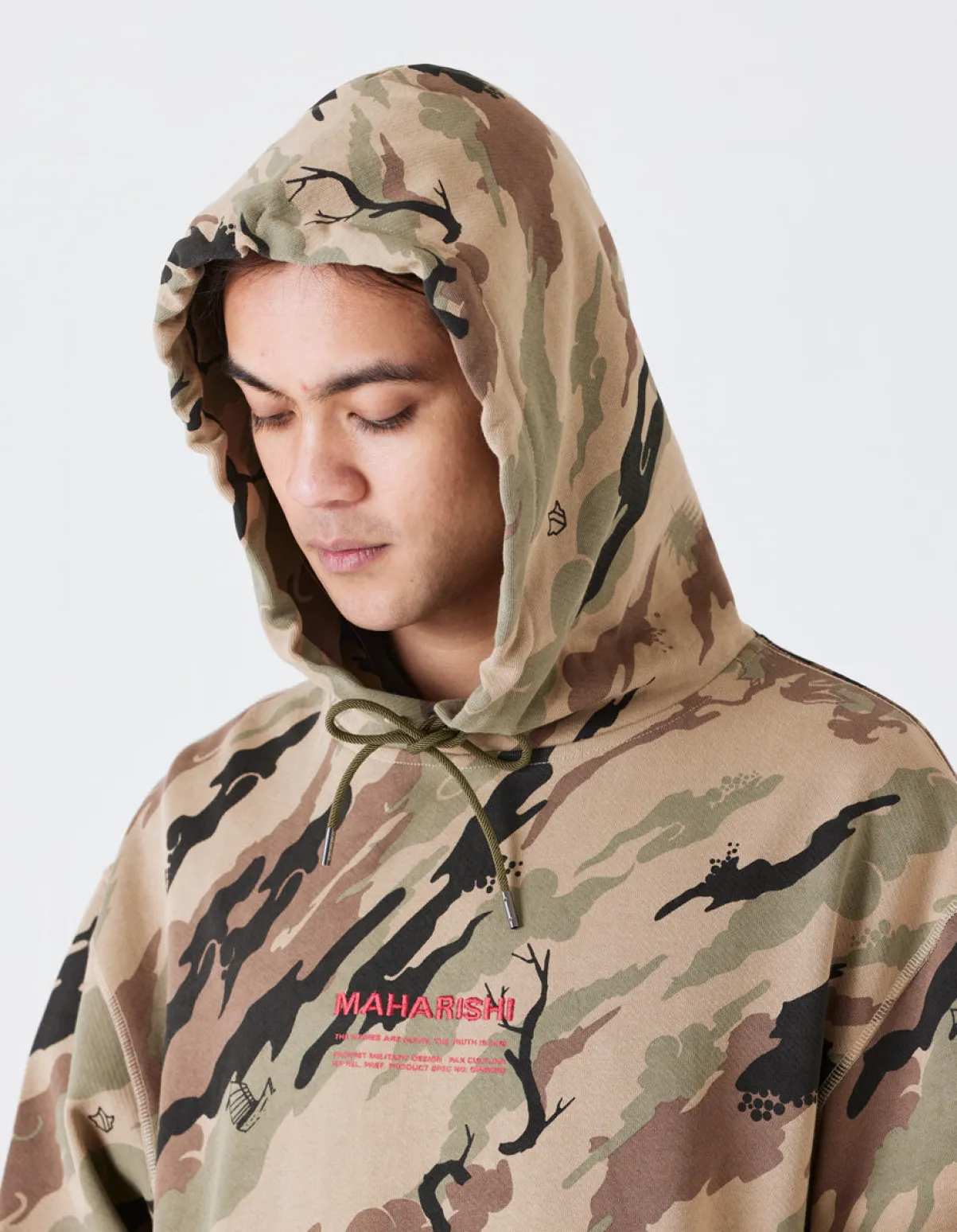 Maharishi Hooded Sweats*4597 Dpm:Bonsai Forest Miltype Embroidered Hooded Sweat Woodland