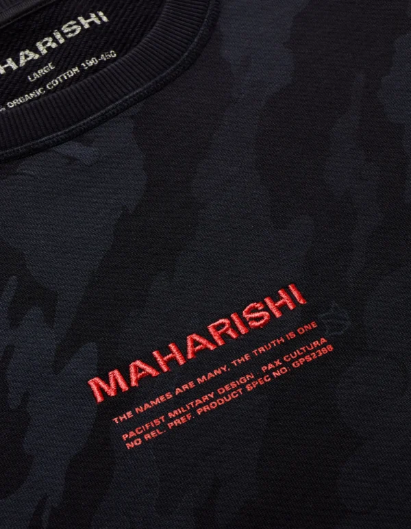 Maharishi Crew Sweats*4598 Dpm:Bonsai Forest Miltype Embroidered Crew Sweat Subdued Night