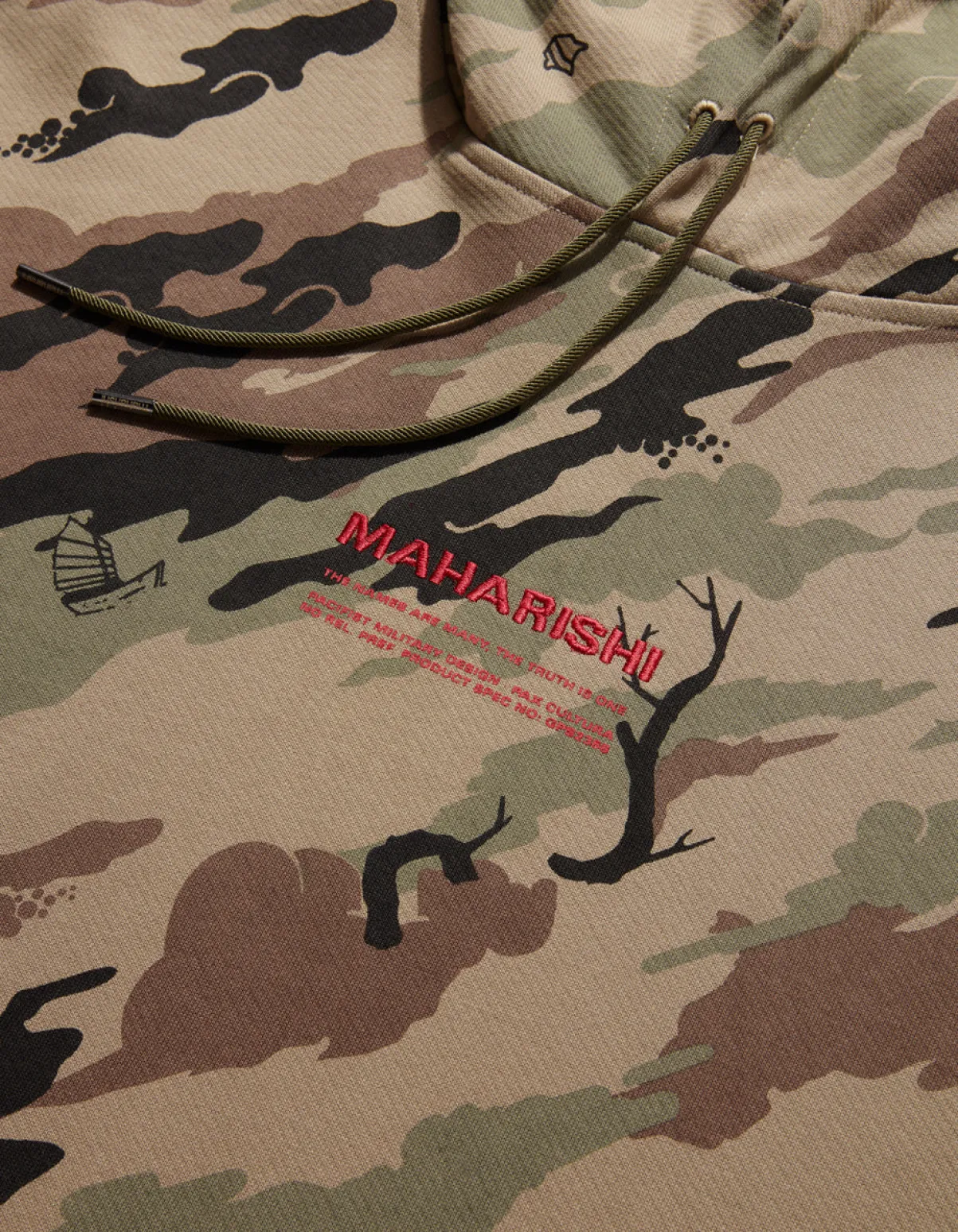 Maharishi Hooded Sweats*4597 Dpm:Bonsai Forest Miltype Embroidered Hooded Sweat Woodland