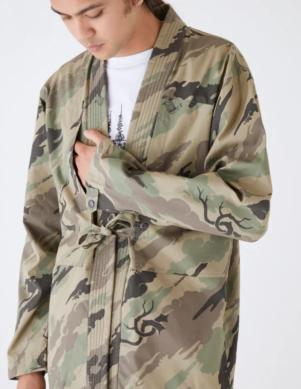 Maharishi Kimonos*4306 Dpm:Bonsai Forest Utility Kimono Overshirt Woodland
