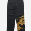 Maharishi Original Snopants*4215 Dragon Embroidered Straight Snopants® Golden Black