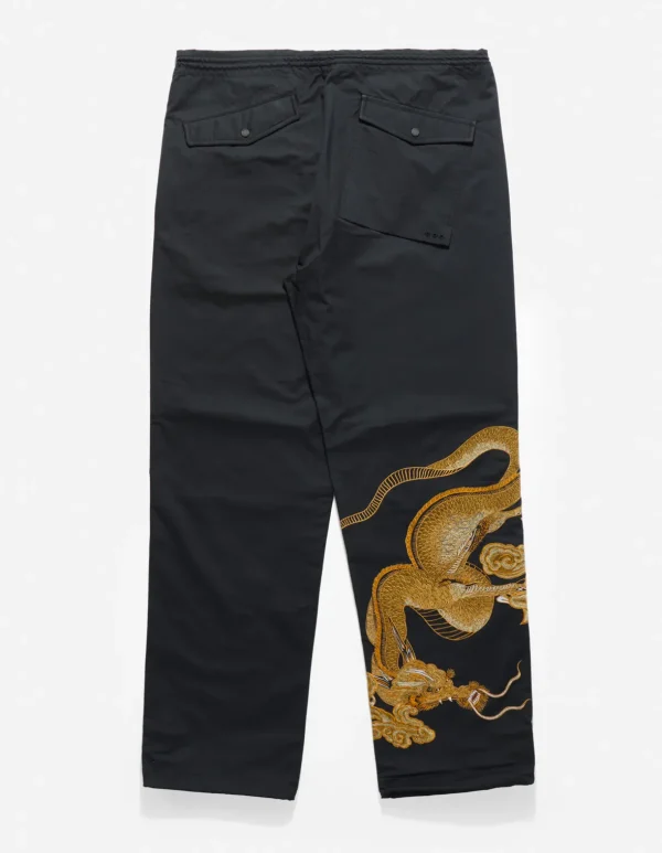 Maharishi Original Snopants*4215 Dragon Embroidered Straight Snopants® Golden Black