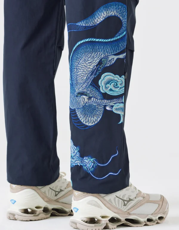 Maharishi Original Snopants*4215 Dragon Embroidered Straight Snopants® Navy Blue