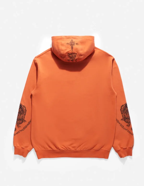 Maharishi Hooded Sweats*4280 Duelling Tigers Embroidered Hooded Sweat Rust