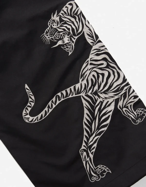 Maharishi Original Snopants*4282 Duelling Tigers Embroidered Loose Snopants® Black