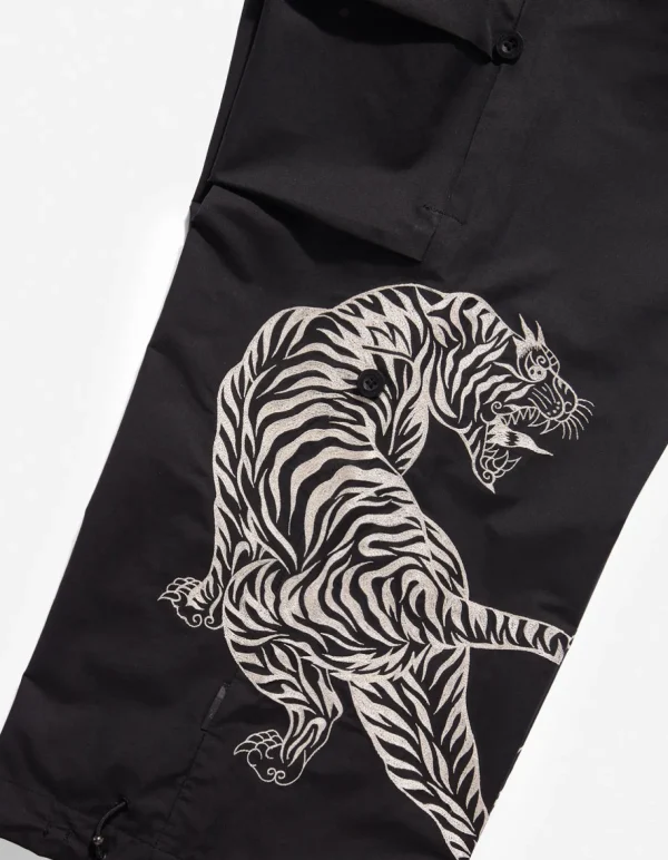 Maharishi Original Snopants*4282 Duelling Tigers Embroidered Loose Snopants® Black