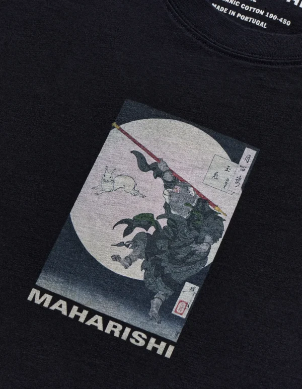 Maharishi Short Sleeve T-Shirts*1008 Hare U0026 Monkey T-Shirt Black