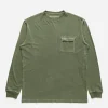 Maharishi Long Sleeve T-Shirts*8010 Hemp Organic L/S Pocket T-Shirt Olive Og-107F