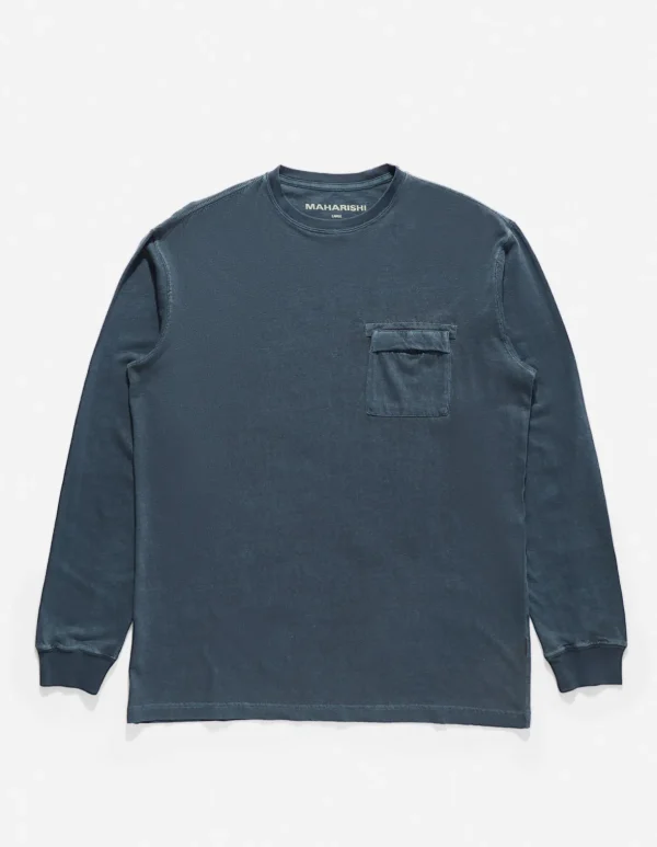 Maharishi Long Sleeve T-Shirts*8010 Hemp Organic L/S Pocket T-Shirt Navy