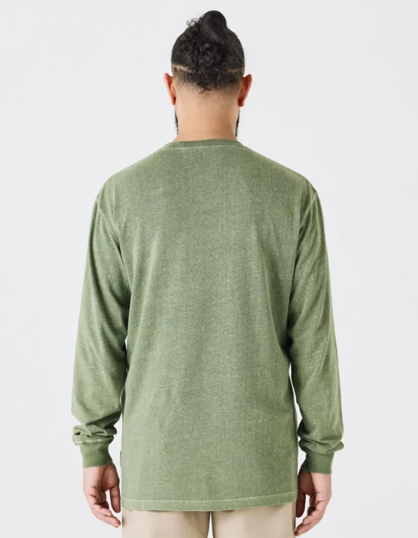 Maharishi Long Sleeve T-Shirts*8010 Hemp Organic L/S Pocket T-Shirt Olive Og-107F