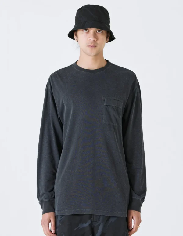 Maharishi Long Sleeve T-Shirts*8010 Hemp Organic L/S Pocket T-Shirt Black