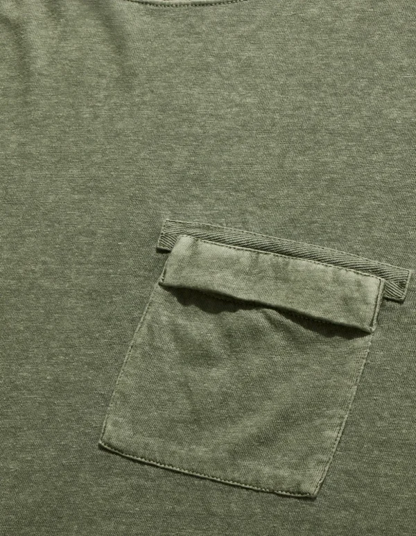 Maharishi Long Sleeve T-Shirts*8010 Hemp Organic L/S Pocket T-Shirt Olive Og-107F