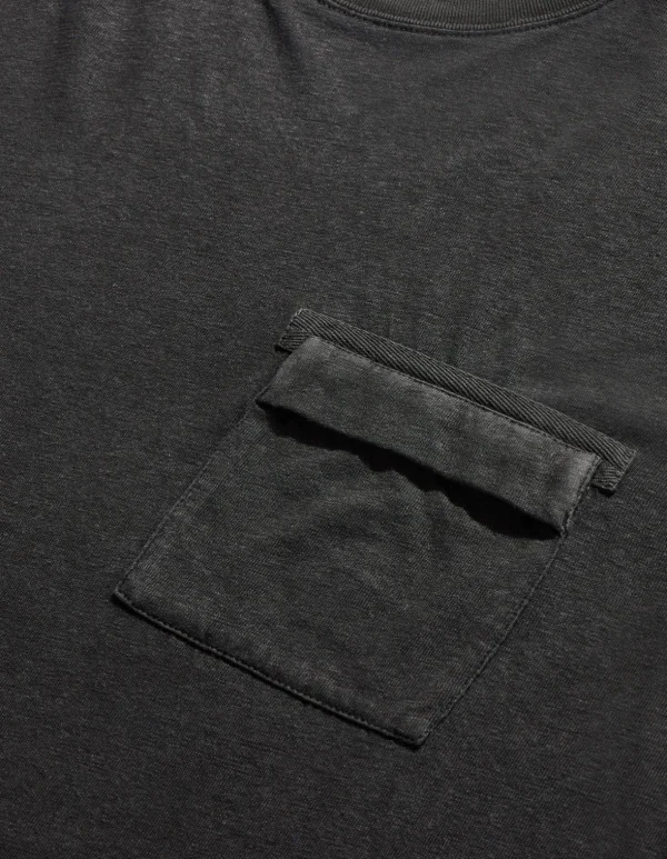 Maharishi Long Sleeve T-Shirts*8010 Hemp Organic L/S Pocket T-Shirt Black