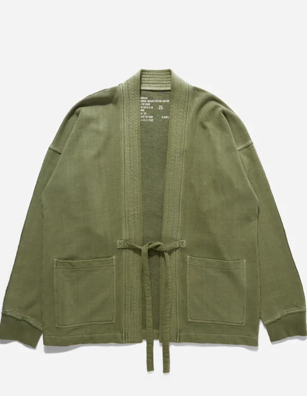 Maharishi Kimonos*8012 Hemp Organic Sweat Kimono Olive Og-107F