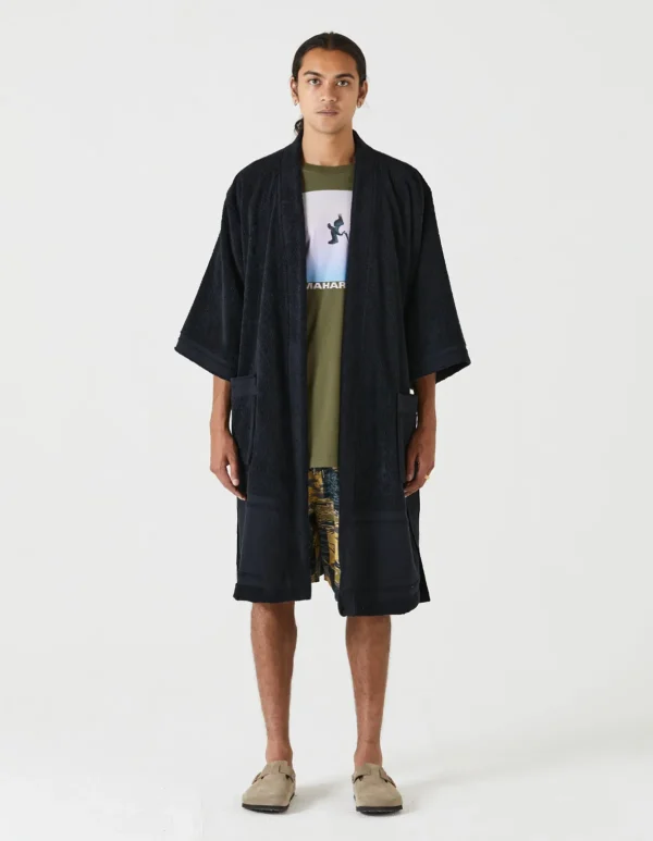 Maharishi Swim Shorts*9872 Kimono Robe · Organic Cotton 600 Black