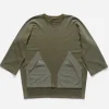 Maharishi Crew Sweats*4056 Kimono-Cut Hemp Cordura® Crew Sweat Olive Og-107F