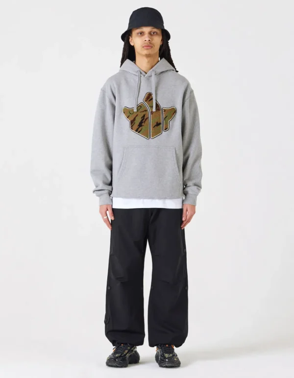 Maharishi Hooded Sweats*1025 Maha Temple Hooded Sweat Grey Marl