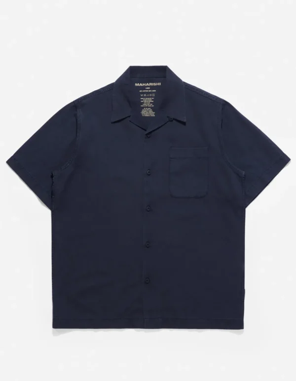 Maharishi Shirts*4325 Camp Collar Shirt Navy