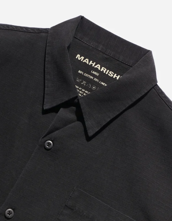 Maharishi Shirts*4325 Camp Collar Shirt Black