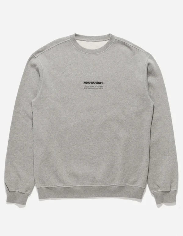 Maharishi Crew Sweats*7011 Miltype Embroidered Crew Sweat · Organic Cotton Grey Marl