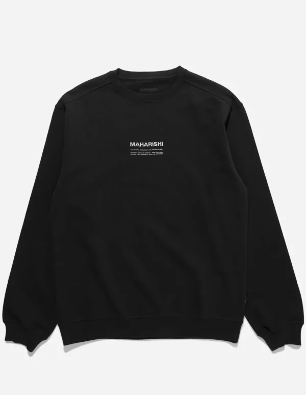 Maharishi Crew Sweats*7011 Miltype Embroidered Crew Sweat · Organic Cotton Black