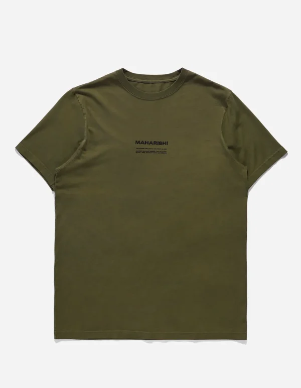 Maharishi Short Sleeve T-Shirts*9912 Miltype Embroidered T-Shirt Olive Og-107F