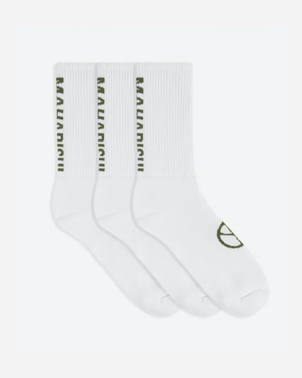 Maharishi Socks*9890 Miltype Peace Sports Socks · 3 Pack White/White/White