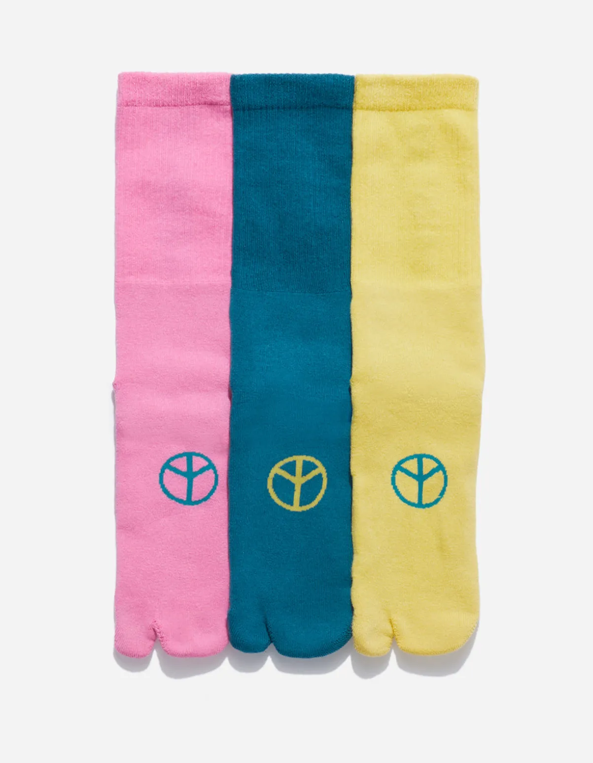 Maharishi Socks*9891 Miltype Peace Tabi Sports Socks Magenta/Teal/Yellow