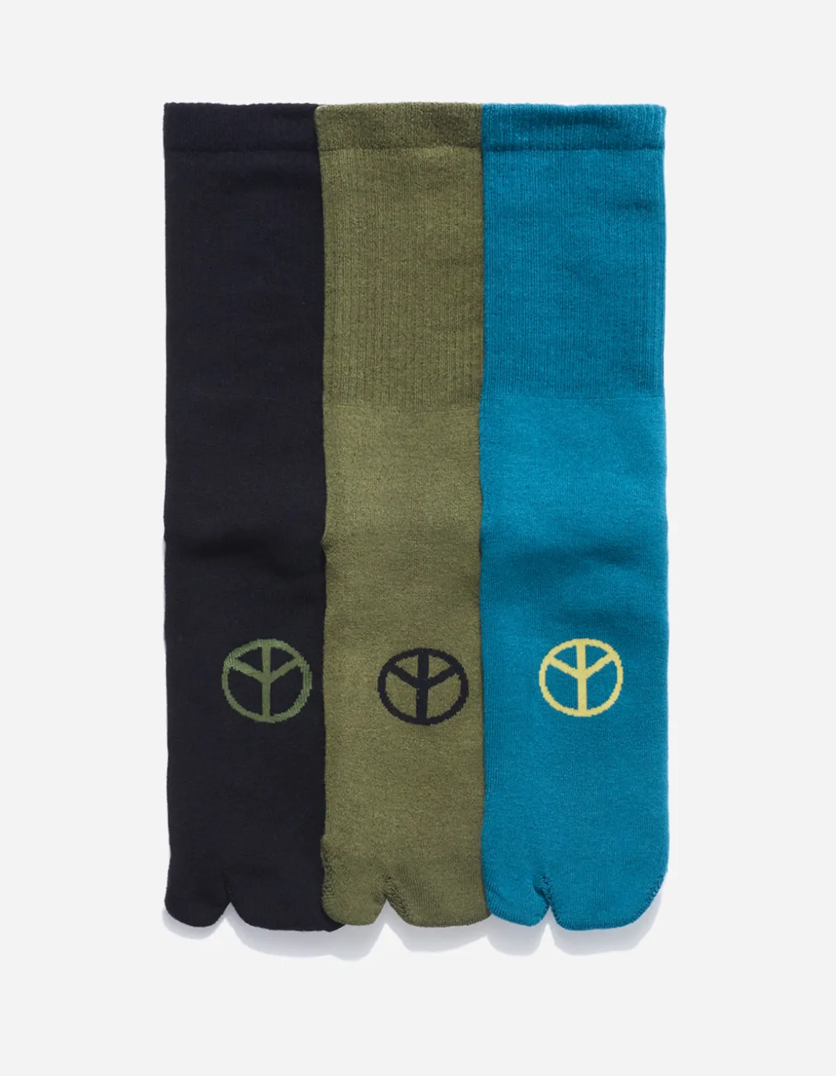 Maharishi Socks*9891 Miltype Peace Tabi Sports Socks Teal/Olive/Black