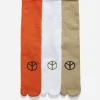 Maharishi Socks*9891 Miltype Peace Tabi Sports Socks Rust/Sage/White
