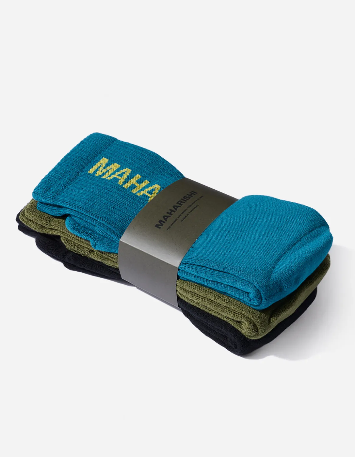 Maharishi Socks*9891 Miltype Peace Tabi Sports Socks Teal/Olive/Black