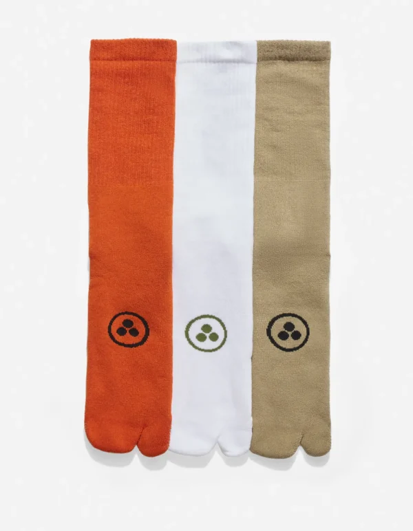 Maharishi Socks*9891 Miltype Peace Tabi Sports Socks Rust/Sage/White