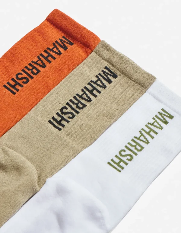 Maharishi Socks*9891 Miltype Peace Tabi Sports Socks Rust/Sage/White