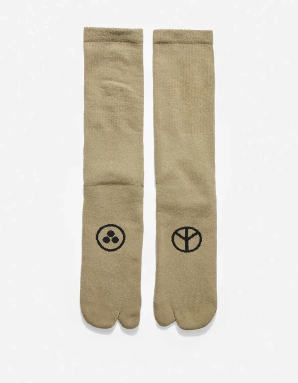 Maharishi Socks*9891 Miltype Peace Tabi Sports Socks Rust/Sage/White