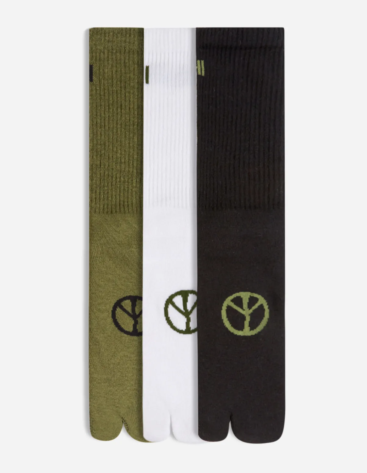Maharishi Lifestyle*9348 Miltype Tabi Sock · 3 Pack Black/Olive/White