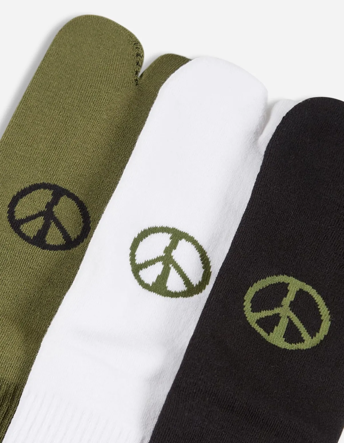 Maharishi Lifestyle*9348 Miltype Tabi Sock · 3 Pack Black/Olive/White