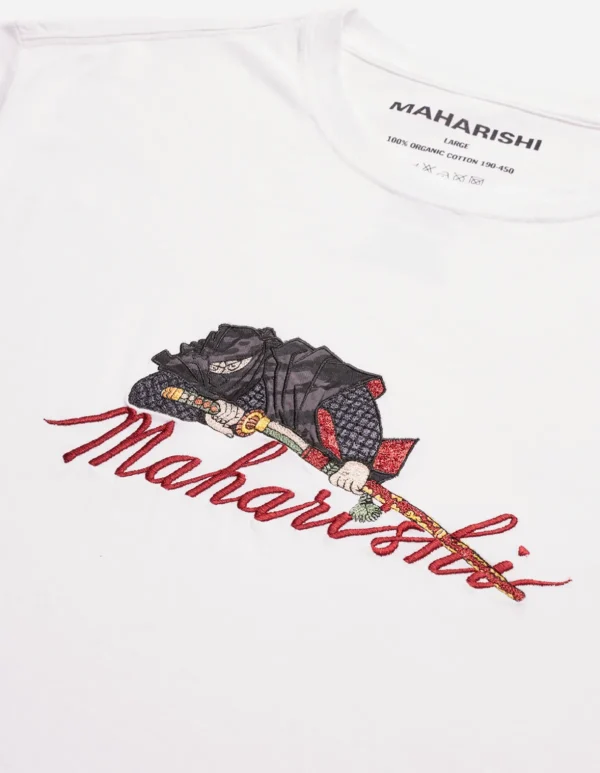 Maharishi Short Sleeve T-Shirts*4501 Ninjutsu Embroidered T-Shirt White