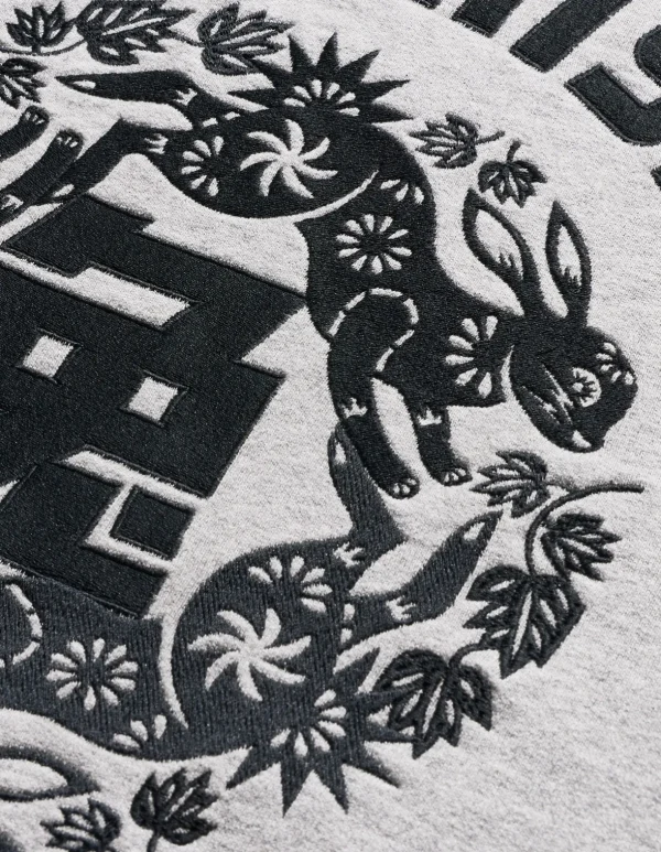 Maharishi Crew Sweats*1005 Paper-Cut Rabbit Crew Sweat Grey Marl