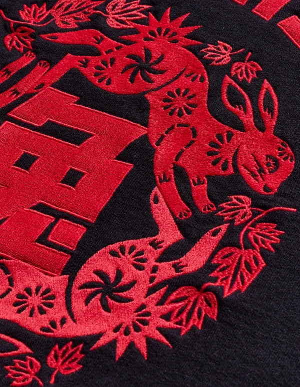Maharishi Crew Sweats*1005 Paper-Cut Rabbit Crew Sweat Black