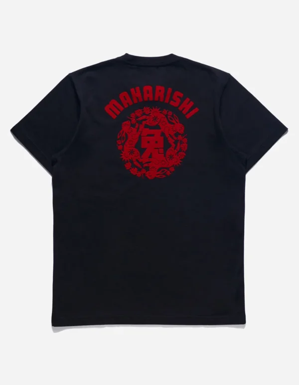 Maharishi Short Sleeve T-Shirts*1004 Paper-Cut Rabbit T-Shirt Black