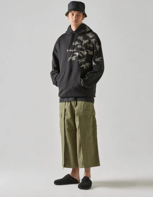 Maharishi Hooded Sweats*4506 Peace Cranes Hooded Sweat Black