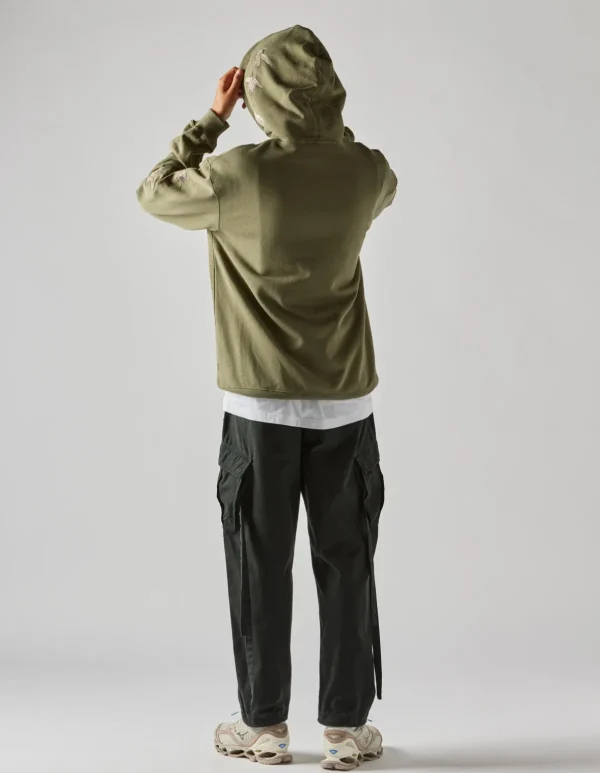 Maharishi Hooded Sweats*4506 Peace Cranes Hooded Sweat Olive Og-107F