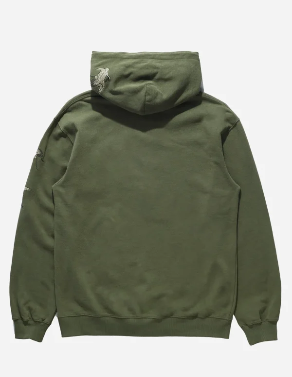 Maharishi Hooded Sweats*4506 Peace Cranes Hooded Sweat Olive Og-107F