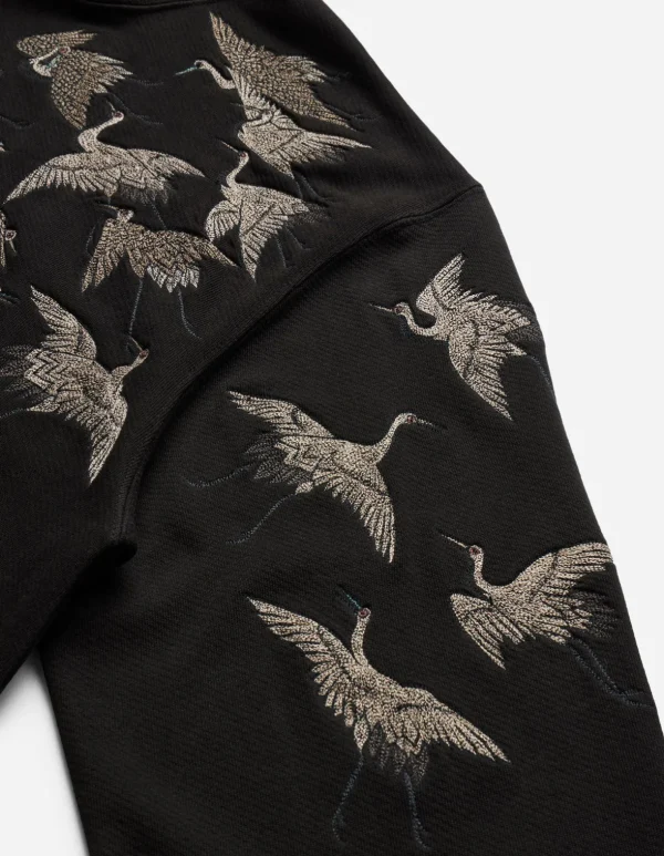 Maharishi Hooded Sweats*4506 Peace Cranes Hooded Sweat Black