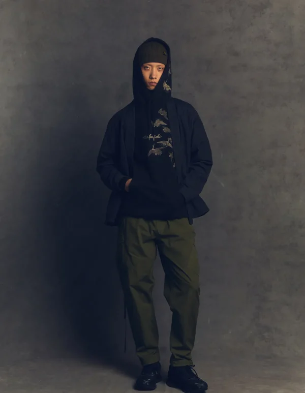 Maharishi Hooded Sweats*4506 Peace Cranes Hooded Sweat Black